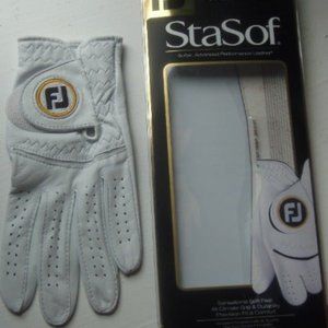 FootJoy Women's StaSof Leather Golf Glove Size Small Pearl White Left Hand